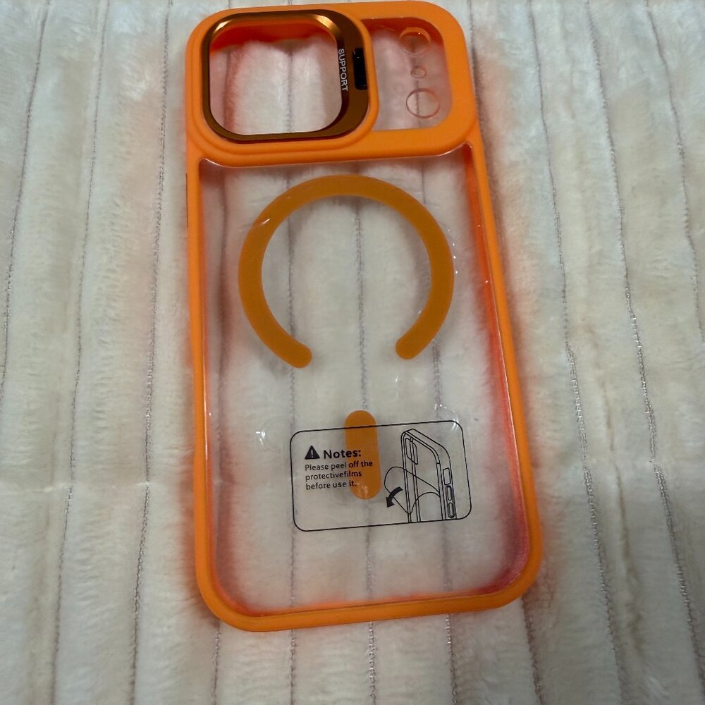 🍊 iPhone 14 Pro Max Clear MagSafe Case – Orange Trim